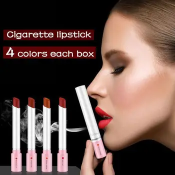 

Creative Cigarette Lipstick Set Long Lasting Waterproof Matte Lipstick Tube Nude Red Lips Makeup 4 Colors Per Set