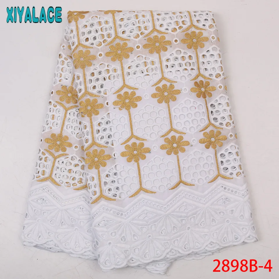 

Latest White and Gold Lace,African Dry Lace 2019 Fabrics,High Quality Milk Silk Cotton Lace Fabric for Dresses KS2898B-4