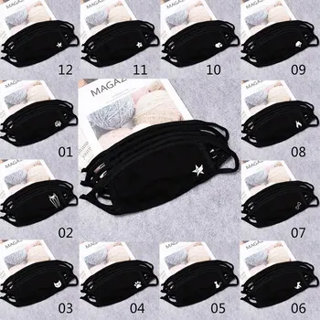 

1Pc Unisex Black Women Men Face Mask Cotton Fabric Anti-dust Pollution Masks Keep Warm Mouth Face Mask Kawaii Anime Mouth Masks