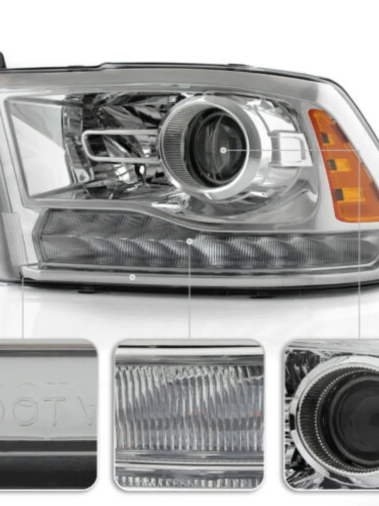 for 2013-2018 Ram 1500 2500 3500 Chrome Projector Headlights 