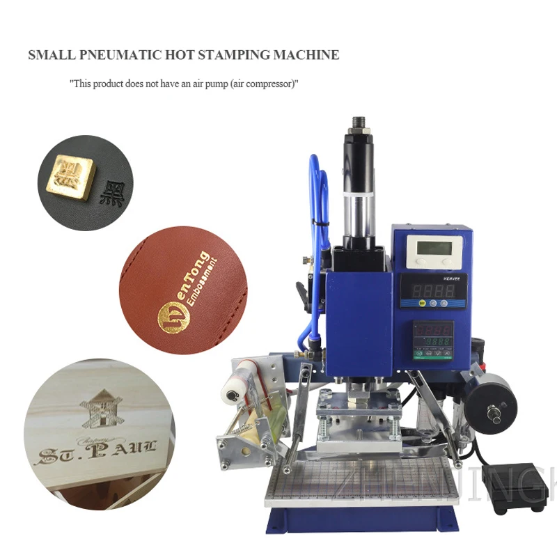 

Pneumatic Leather Bronzing Machine Small Sign Branding Machine Paper Wood Compressor LOGO Hot Stamping Machine Embossing Machine