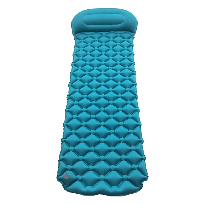 Inflatable Sleeping Pad Camping Mat With Pillow Air Mattress Sleeping Bag Inflatable Beach Mattress For Outdoor Camping NEW - Цвет: Зеленый