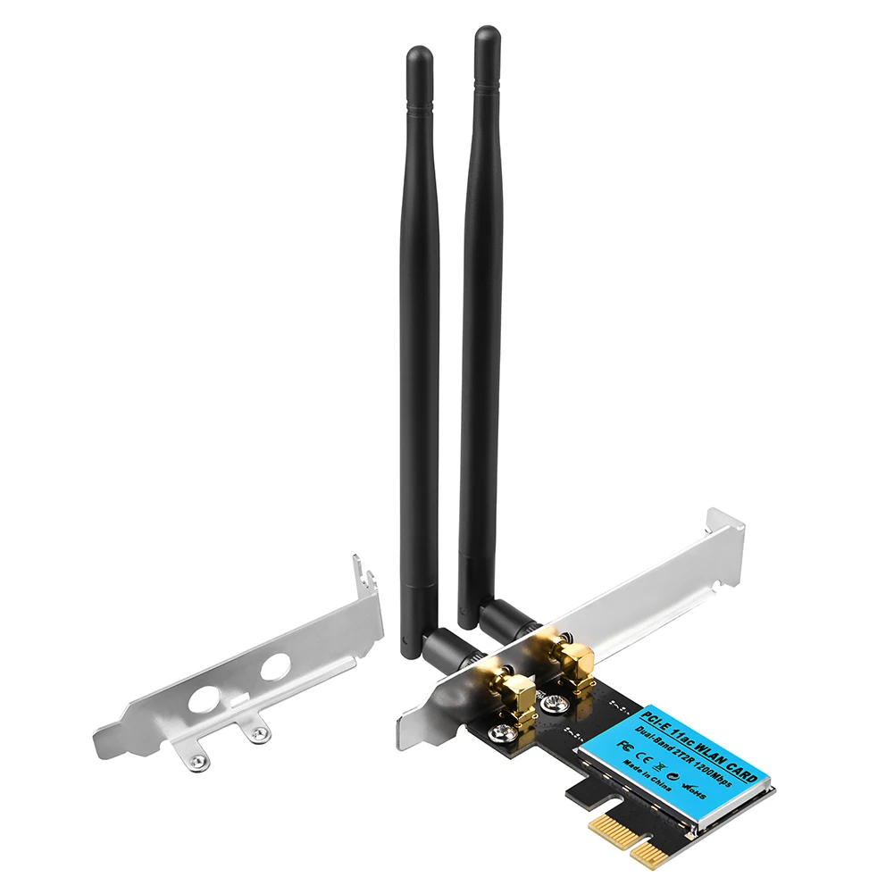 Настольная практичная сетевая карта 802.11ac двухдиапазонный wifi 1200 Мбит/с PCI-e стабильный с антеннами беспроводной адаптер высокоскоростной внутренний