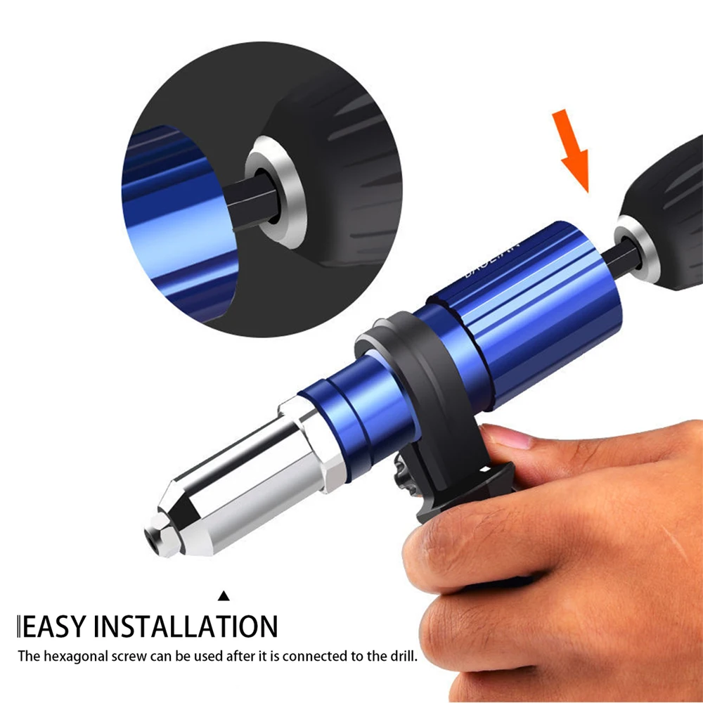 Rivet Gun Rivet Nut Tool Rivet Gun Set Electric Rivet Gun 2.4mm-4.8mm rivet nut gun drill adapter Cordless riveting tool Insert Nut Pull