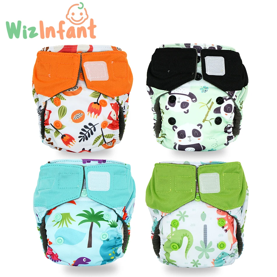 Lowered Baby Nappy Cloth-Diaper Wizinfant Bamboo-Charcoal Newborn-Tint Washable Double-Gussets 85ZYny8Jj