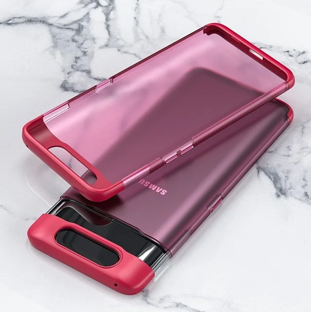 Для samsung Galaxy A80 чехол роскошный простой чехол прозрачный Анти-шок ультра-тонкая жесткая матовая поверхность из поликарбоната чехол для samsung A80 Coque Funda - Цвет: Красный