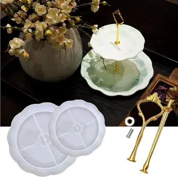 

Vintage Crown Metal 2 Tier Cake Fruit Food Plate Stand Resin Casting Mold Fruit Disc Big Plate Fruit Tray Mold Art Craft
