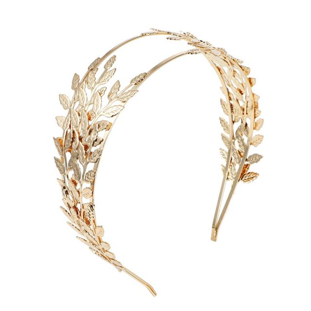 Gold leaf wedding roman bride greek women hair accessories bride head jewel headband head tiaras crown jewelry Hair Hoop