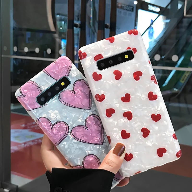 Модный чехол для телефона samsung Galaxy S10PLUS S8 S9 Note8 Note9 простой с изображением сердца