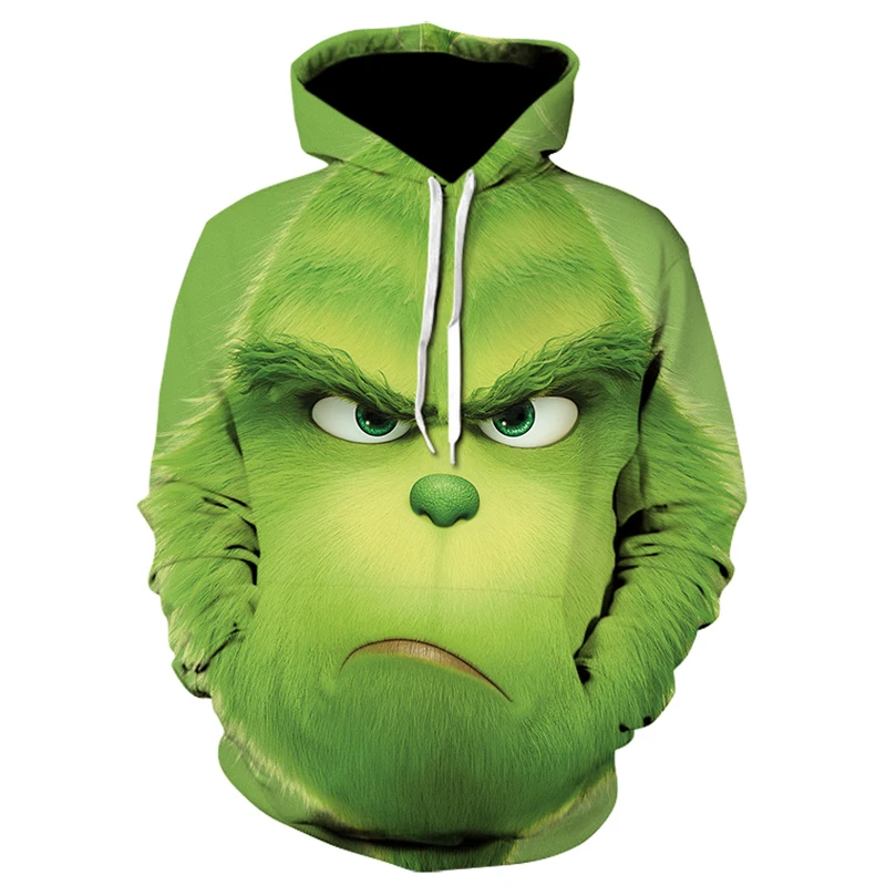 Новинка, толстовки с 3D принтом из фильма The Grinch, мужские толстовки, спортивные костюмы унисекс, модные забавные пуловеры, уличная толстовка с капюшоном для мужчин, плюс 4xL