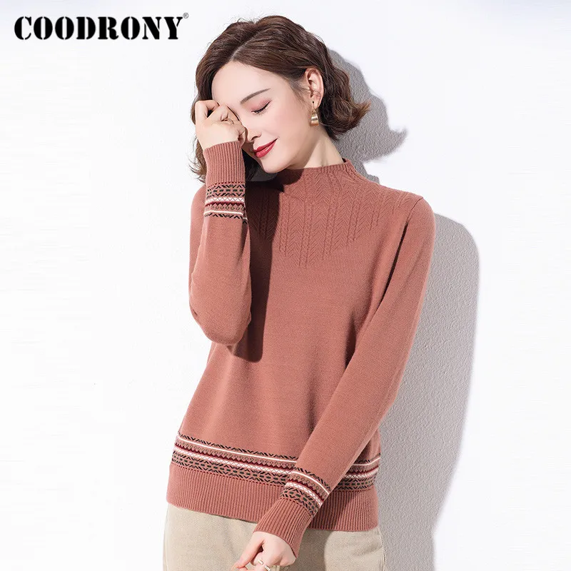 COODRONY Brand Autumn Winter Criss-Cross Knitting Pullovers Sweater Women 2020 Casual Solid Color Slim Jumpers Female W1101