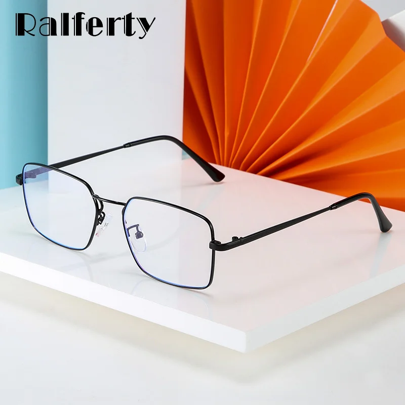 

Ralferty Square Glasses For Myopia Retro Metal Men Womens Eyeglass Frame Male Female Grade No Diopter Spectacle Frames D18107