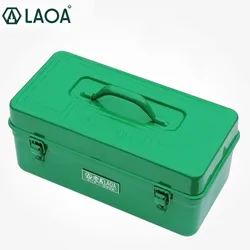 LAOA – boîte à outils en métal, boîte à outils en fer épais, boîte à outils professionnelle avec couches intérieures 