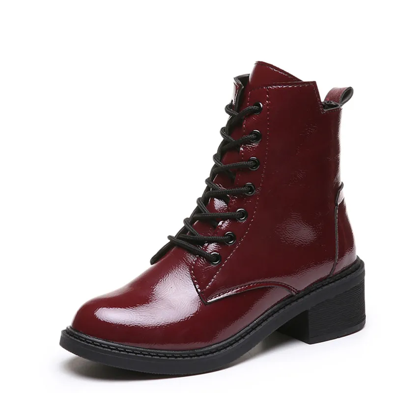 Bootee/ г. Женские ботинки до середины икры осенние ботинки на низком каблуке со шнуровкой роскошные дизайнерские женские полусапожки с круглым носком