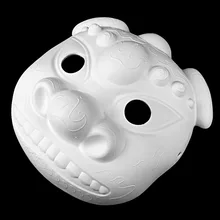 Большая голова льва маленькая благоприятная зверь целлюлозная маска Изобразительное искусство белая основа для детей DIY Лев танец Дракон лодка фестиваль цветная живопись