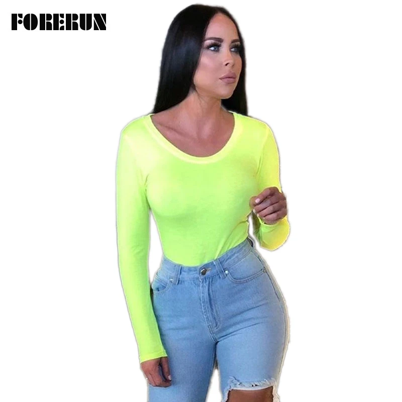 neon long sleeve bodysuit