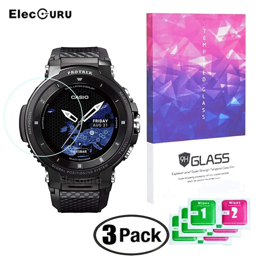 Pellicola Salvaschermo In Vetro Temperato Per Casio Pro Trek Touchscreen Outdoor Smart Watch (Modello Wsd-F30) Pellicola Protettiva Antigraffio