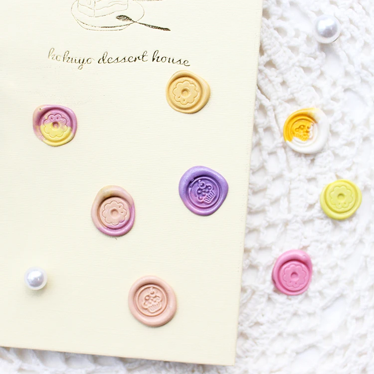  moodtape wood wax flower circle cake seal stamp for DIY Gift / Invitation album Decorative stamp ma - 4000169705124