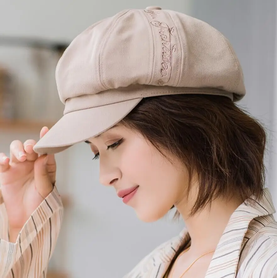 SUOGRY Хлопок Смесь маляр Newsboy шапки женские зимние козырек Casquette Gorras Gavroche элегантные винтажные модные