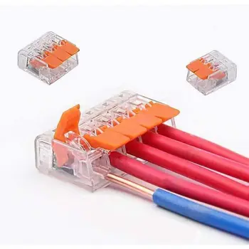 

10Pcs Universal Connection Terminal Electrical Wire Connector Terminals Cage Spring Universal Fast Terminal Household