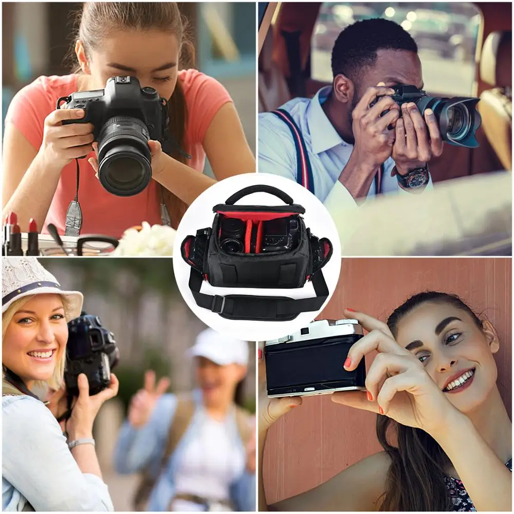 Fusitu Waterproof Digital Camera Bag Professional DSLR Camera Shoulder Bag Video Case For Sony Lens Canon Nikon Pouch camera case