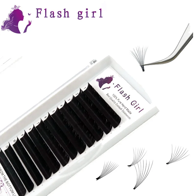 

Flash Girl Individual Eyelashes C/D 8-15mm Mix Natural Soft Auto Flowering Eyelash Extension High Quality Eyelashes