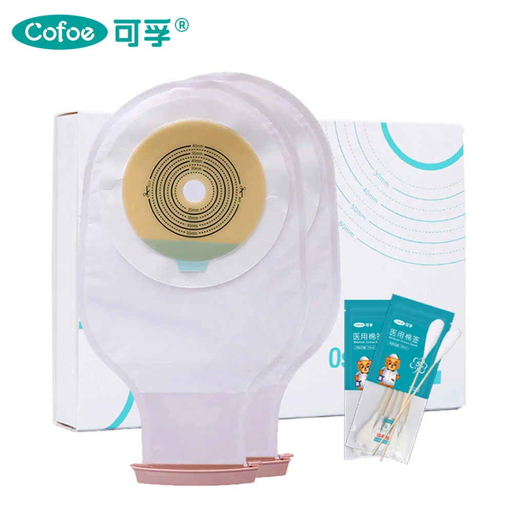 Cofoe 10pcs Ostomy Bags One Piece System Colostomy Bags Disposable Colostomy Pouch Opening 60mm With Clip Closure Ostomy Bag Aliexpress