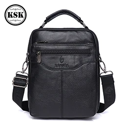 Мужская сумка через плечо из натуральной кожи, сумка-мессенджер, модная роскошная сумка с клапаном, мужская сумка через плечо, сумка через плечо KSK - Цвет: black 8023