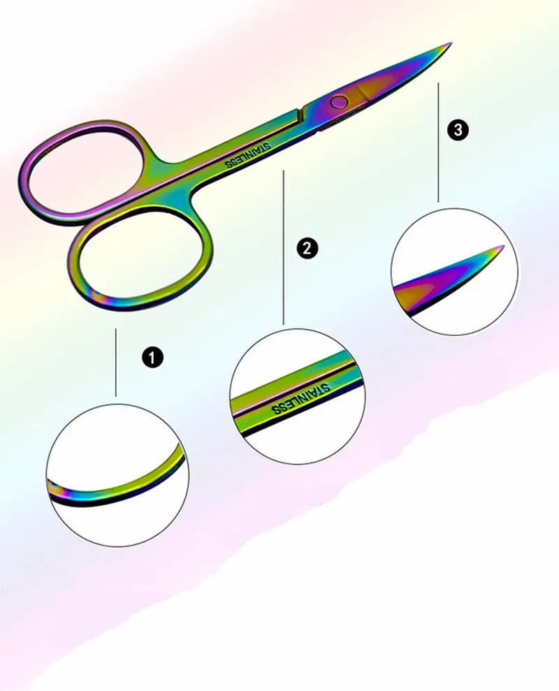 

Chameleon Curved Head Eyebrow Scissors Eyebrow Manicure Scissors Cutter Nail Makeup Tool Eyebrow Scissor