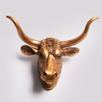

Bull Style Creative Resin Animal Head Bull Head Wall Decoration Retro Wall Hanging Ornaments Christmas Decor 4 Colors Available