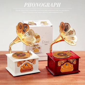 

Vintage Home Decoration Accessories Modern Gramophone Antique Home Decor Radio Retro Adornos Para Casa Home Decor W