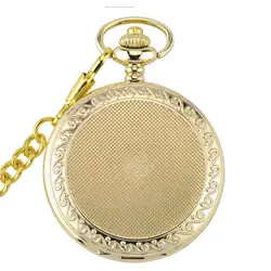 Классические старинные часы памятные карманные часы псевдо-антиквариат Скелет Римский медный резной для мужчин ожерелье карманные часы