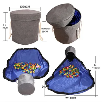 

Toy Storage Basket Large Play Mat Toy Clean-up Storage Container Large capacity Waterproof Toy Bucket