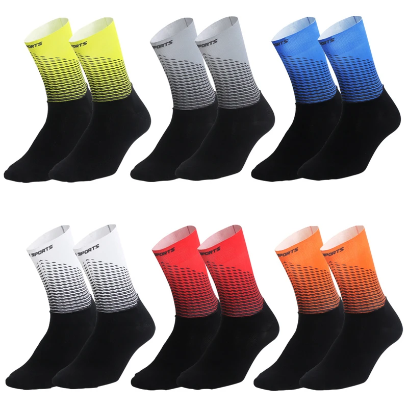 Calcetines de tela para ciclismo para y mujer, antideslizantes y de compresión, para carreras y otros deportes, transpirables|Calcetines de ciclismo| - AliExpress