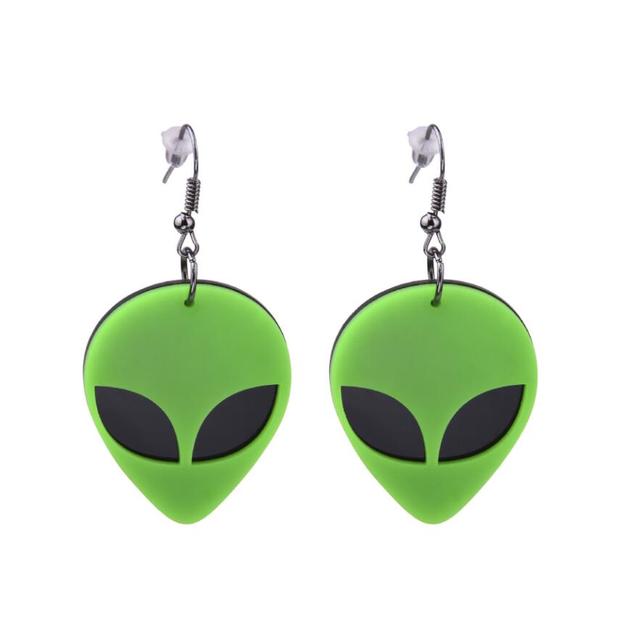 For Women Kelly Earrings Fashion Charm Exaggerated Hip Hop Girls Gift Cute Alien UFO Saucerman
