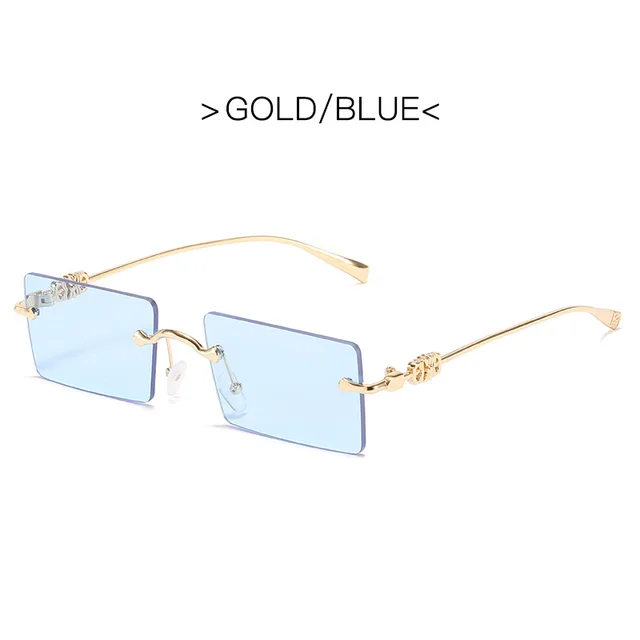 2021 Fashion Square Glasses Women Sunglasses Classic Vintage Metal Frame Eyeglasses Male Female Luxury Sun Glasses Uv400 Blue