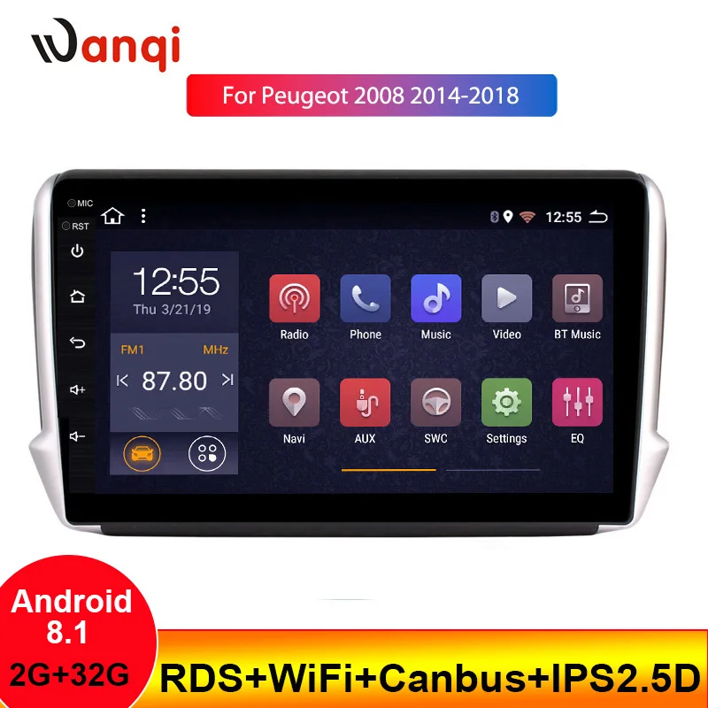 Автомобильный мультимедийный плеер стерео-система на Android с GPS без DVD для Peugeot 2008 208