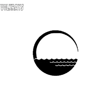 

Volkrays Creative Car Sticker Beautiful Interesting Sun and Sea Surface Artistic Vinyl Decal Auto Decoration,14cm*14cm