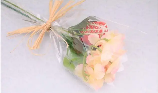 95-100 шт полностью прозрачный мини букет сумки одиночная Роза сумка оберточная бумага для цветов флорист поставки
