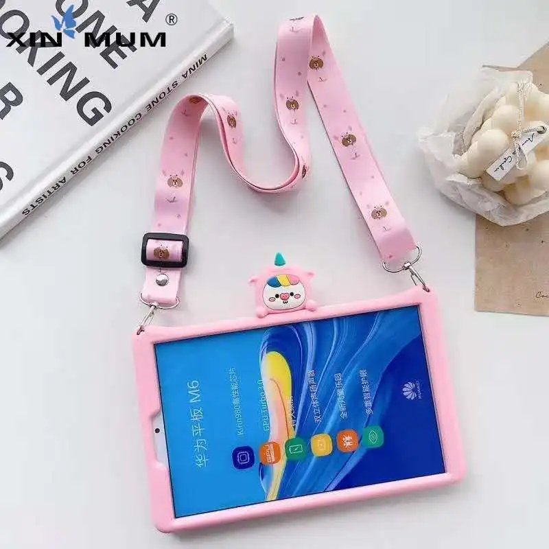 

Cute Cartoon Kids Cover For Xiaomi Mi Pad 4 Plus 10.1 inch tablet case Soft silicone sleeve For MiPad4 Mipad 4 8'' strap funda