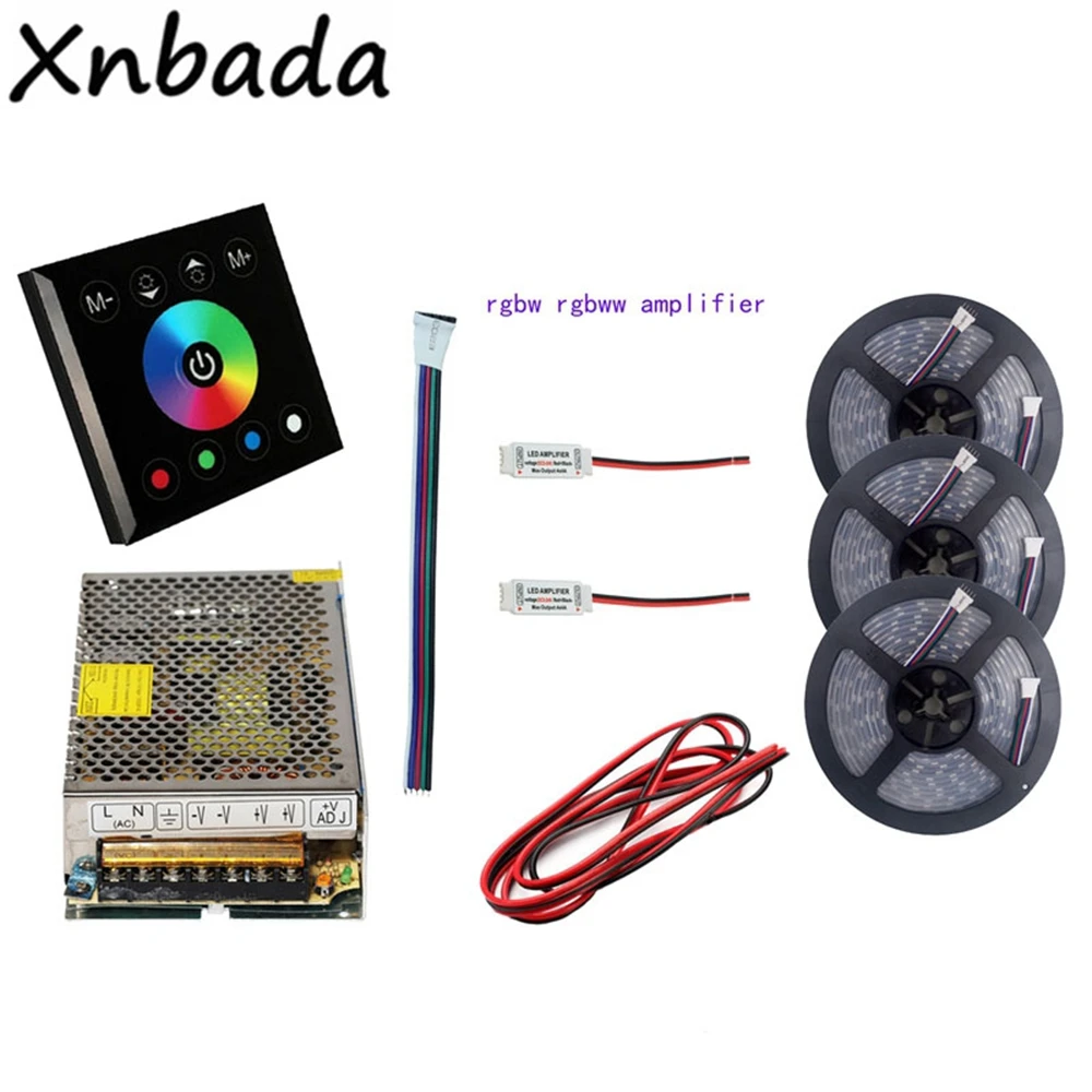 Светодиодная лента 5 ~ 30 м 5050SMD rgbw rgbww(4 в 1) + черный светодиодный контроллер с
