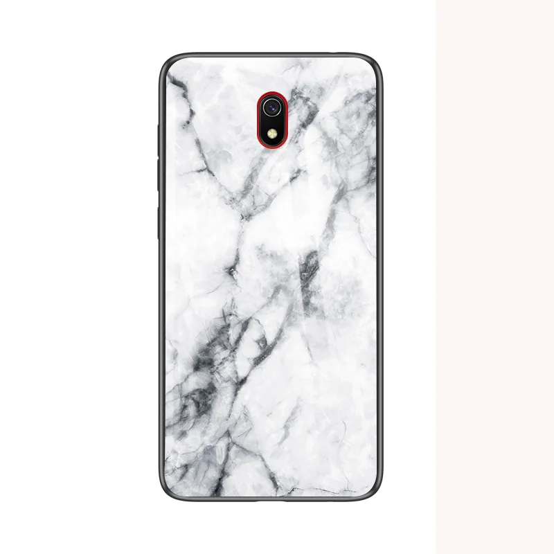 Белый Для Xiaomi Redmi8A чехол 6,22 дюймов мраморный жесткий чехол из закаленного стекла для Xiaomi Redmi 8A чехол градиентный защитный чехол на заднюю панель телефона - Цвет: Белый