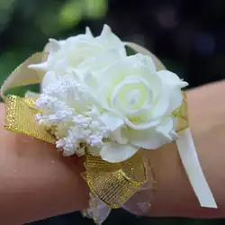 2019 новый свадебный браслет на запястье из пенопласта розы цветок бутоньерка на запястье для подружки невесты Свадебная вечеринка лента