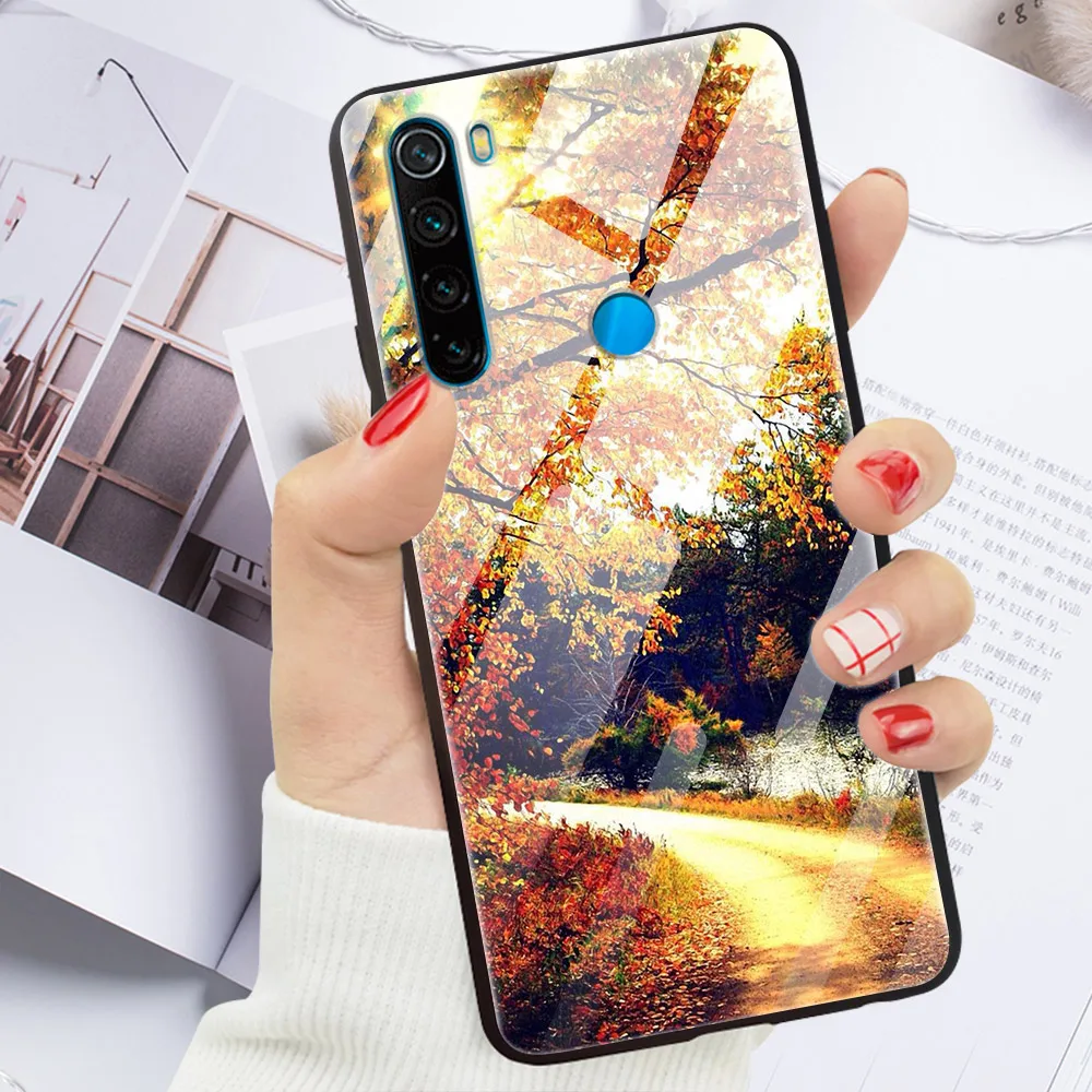 Чехол из закаленного стекла для Xiaomi Redmi Note 8T чехол Note8T, цветной жесткий чехол из поликарбоната для Xiaomi Redmi Note 8 T, чехол Note8 T, бампер