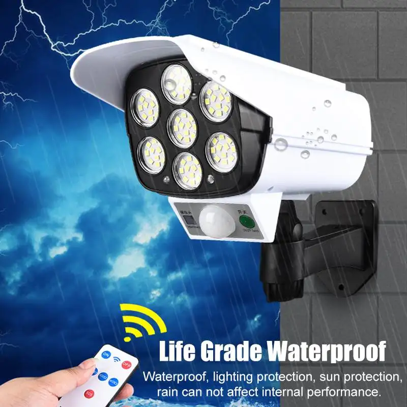 Fake Camera LED Solar Lamp PIR Motion Sensor Outdoor Simulation Dummy