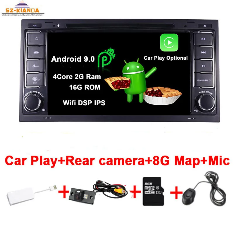 " HD ips Android 9,0 автомобильный gps-навигатор для Volkswagen Touareg T5 Transporter Multivan wifi 3g bluetooth Радио стерео Мультимедиа - Цвет: Car Play 4 Core