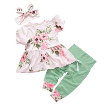 

Newborn Baby Girl Floral T shirt Tops Dress Pants Dot Leggings Clothes Set Baby Boys Clothes Set Newborn Clothes Baby Clothing