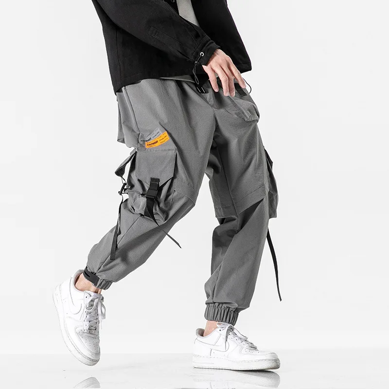 

City Where the Product 2020 Spring Clothing New Style Origional Function Pants Decorative Ribbon Multi-pockets Ankle Banded Pant