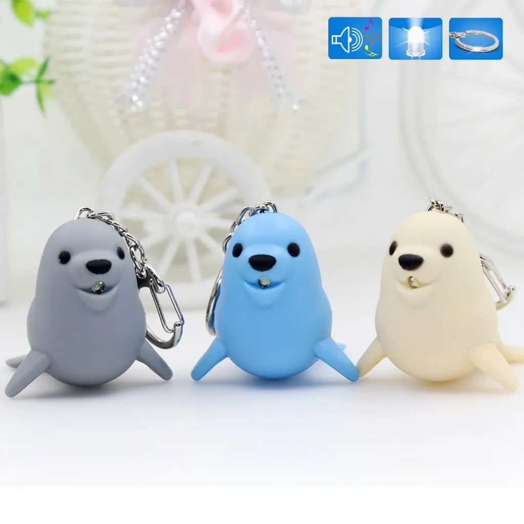 Милый животный LED вокальный свет брелок для автомобиля украшения креативный