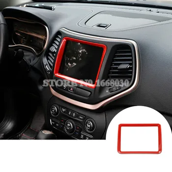

Red Inner Dashboard GPS Navigation Trim Cover 1pcs For Jeep Cherokee 2014-2016